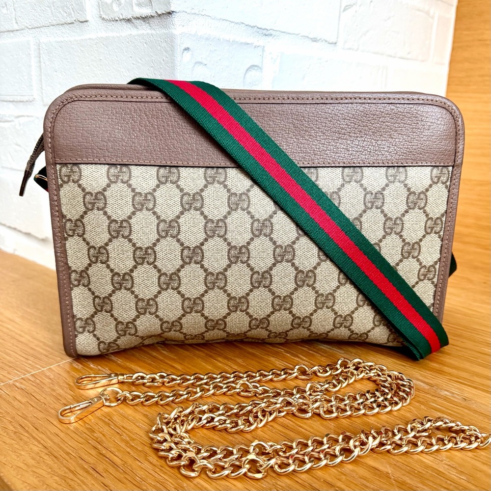 Gucci Authenticated Vintage Monogram Clutch / Crossbody Bag. FLASH SALE !!